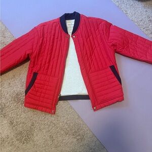 Imogene + Willie Red Jacket with Black Collar